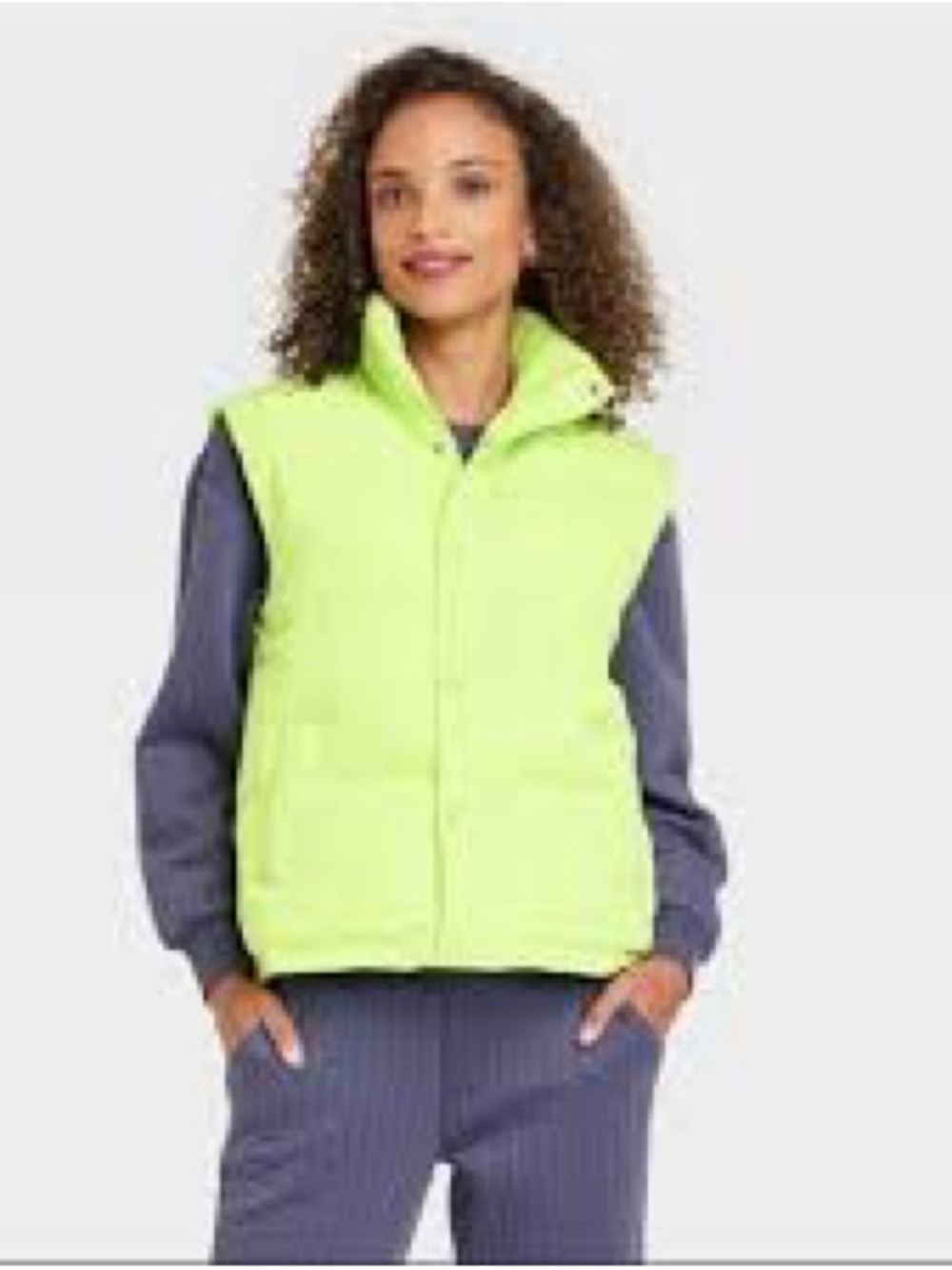 Lime Yellow Women's Puffer Vest - Casual Layering